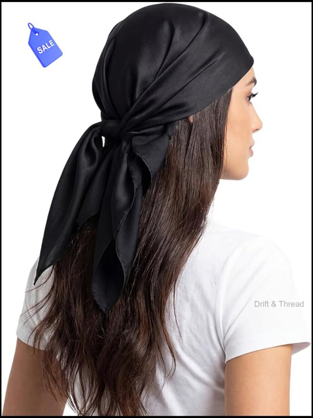 Satin Silk Hair Scarf 27.5" Square for Sleeping Night Wrapping Accessory